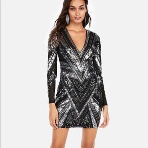 EXPRESS SEQUIN BLACK DRESS